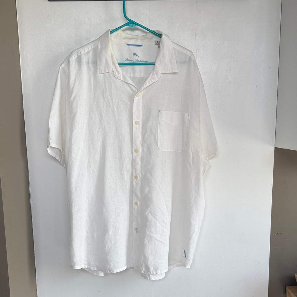 Tommy Bahama Men’s XXL White Casual Linen Shirt
